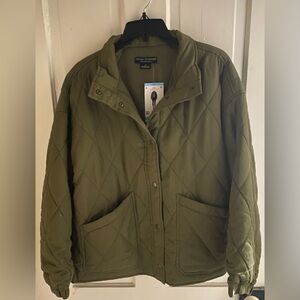 Olive Quilted Twill Jacket by Social Standard by Sanctuary.